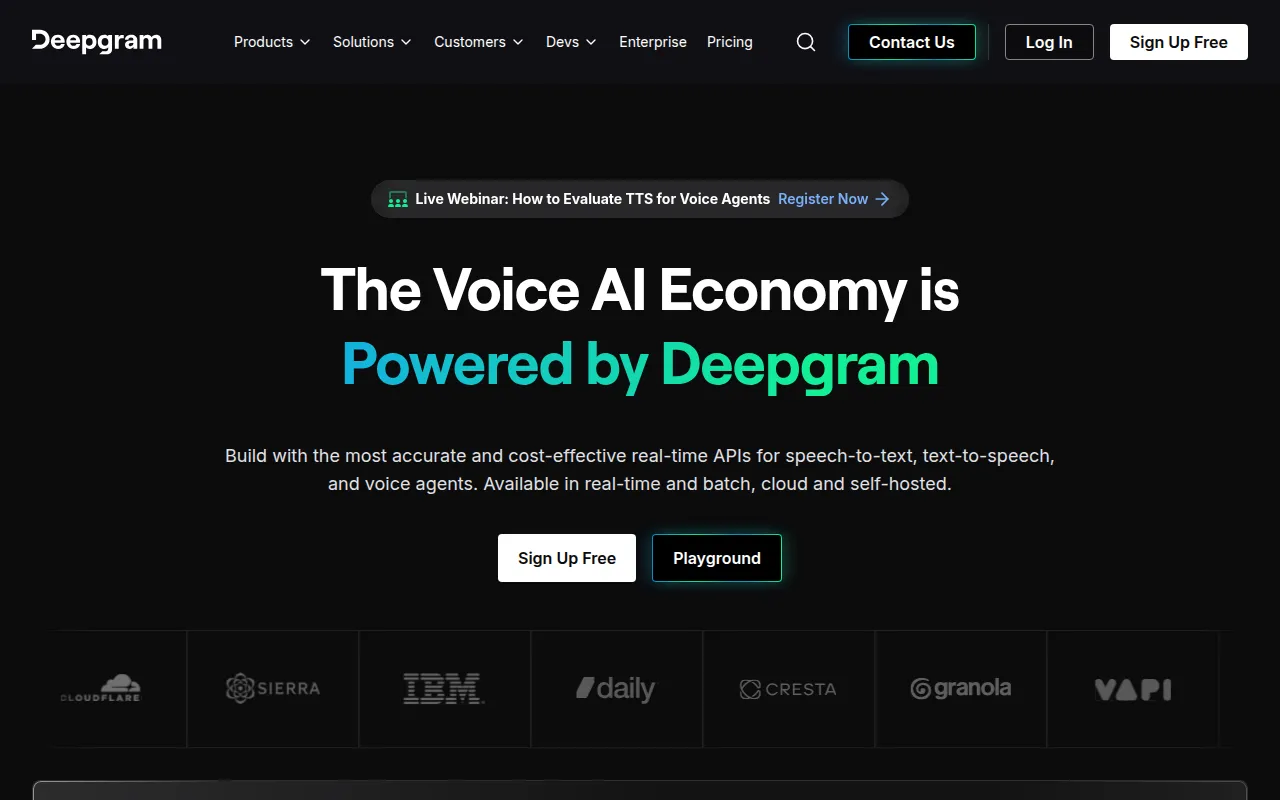 Deepgram software interface screenshot