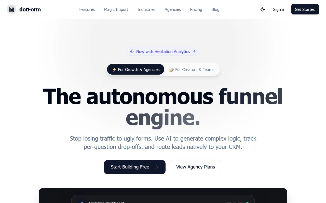 dotForm software interface screenshot