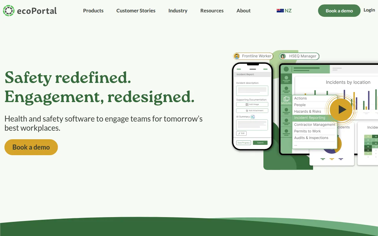 ecoportal software interface screenshot