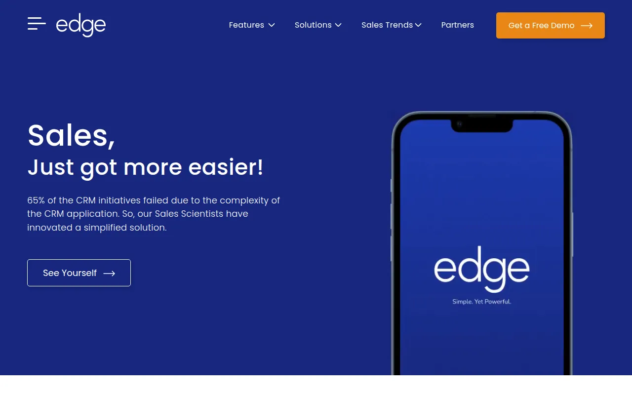 edge crm software interface screenshot