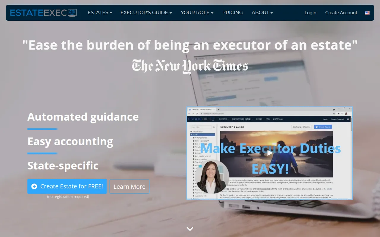 estateexec software interface screenshot