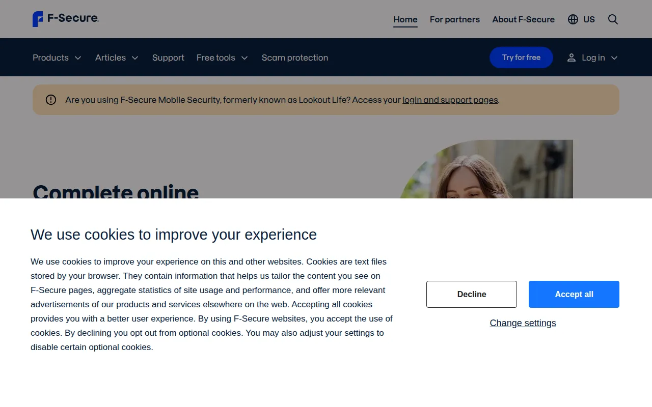 f secure software interface screenshot