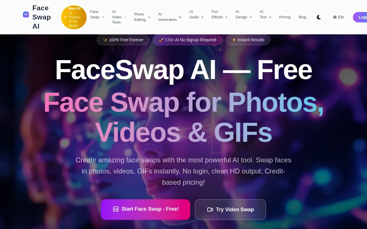 ai face swap software interface screenshot