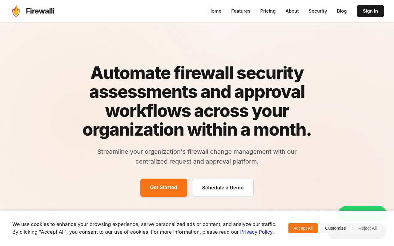 Firewalli software interface screenshot