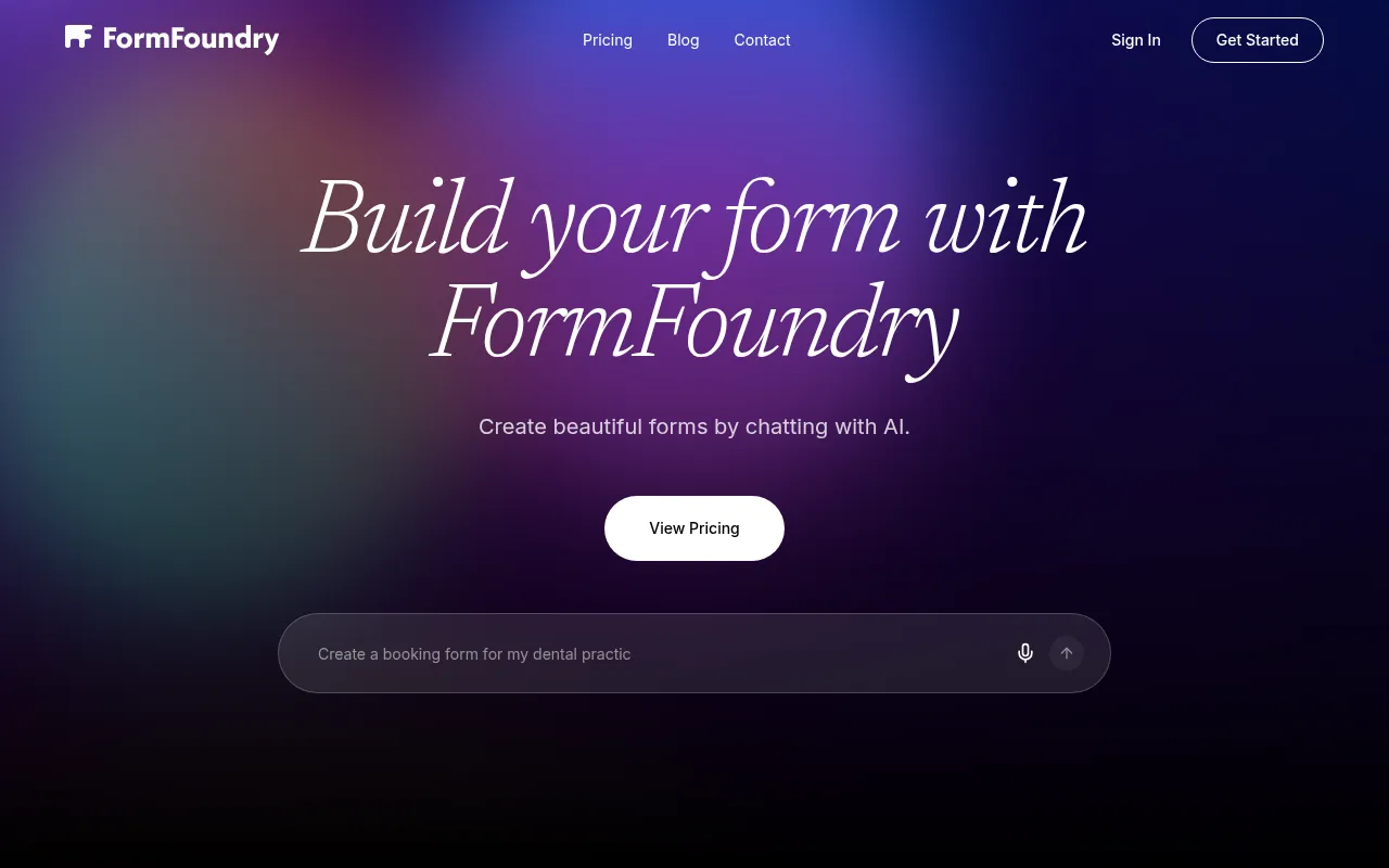 formfoundry software interface screenshot