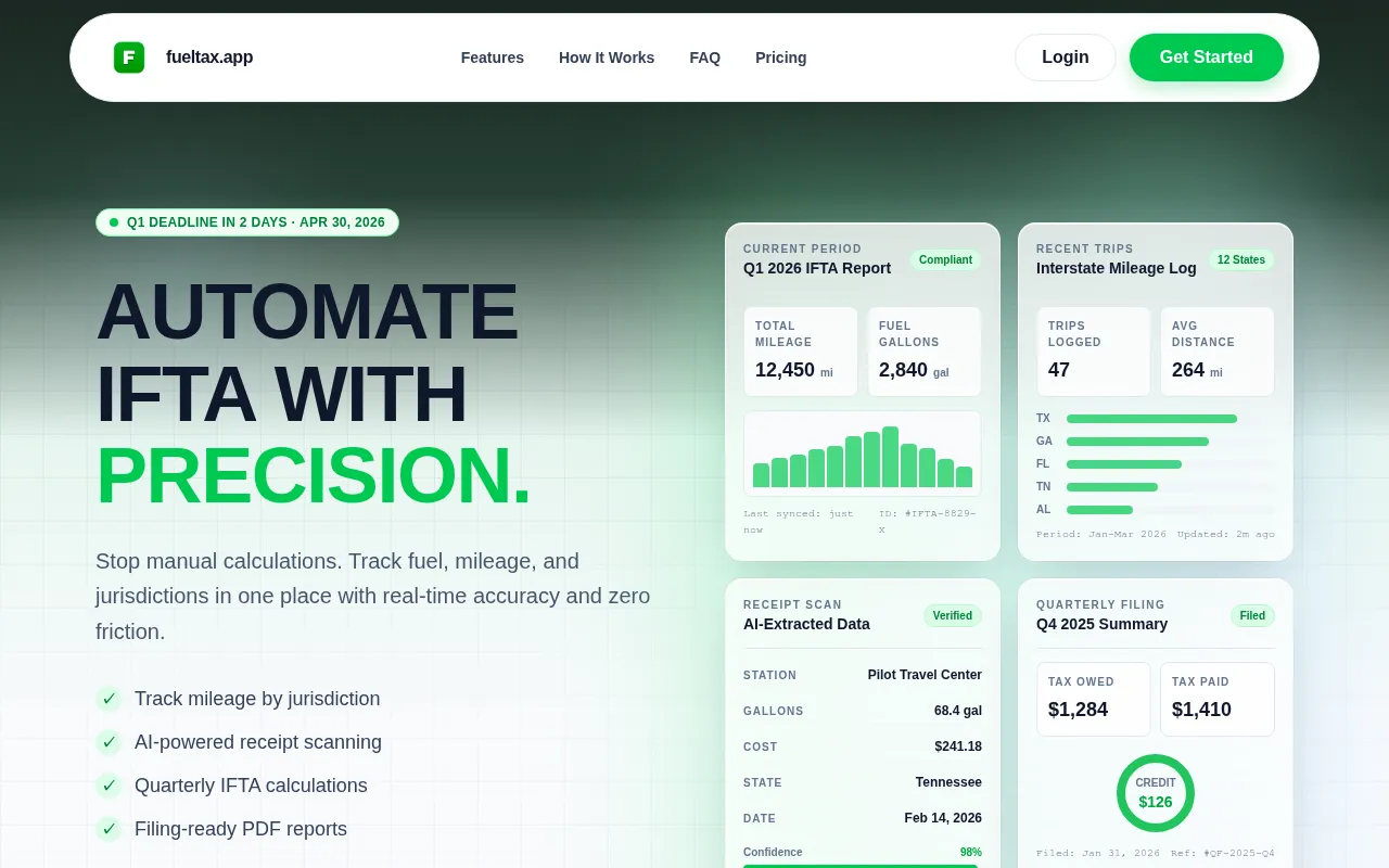 fueltax software interface screenshot