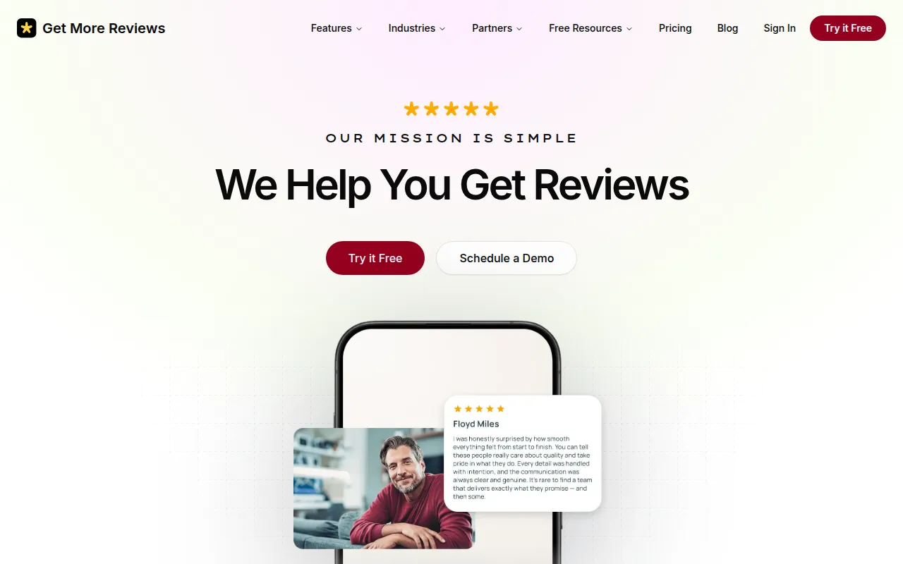 getmorereviews software interface screenshot