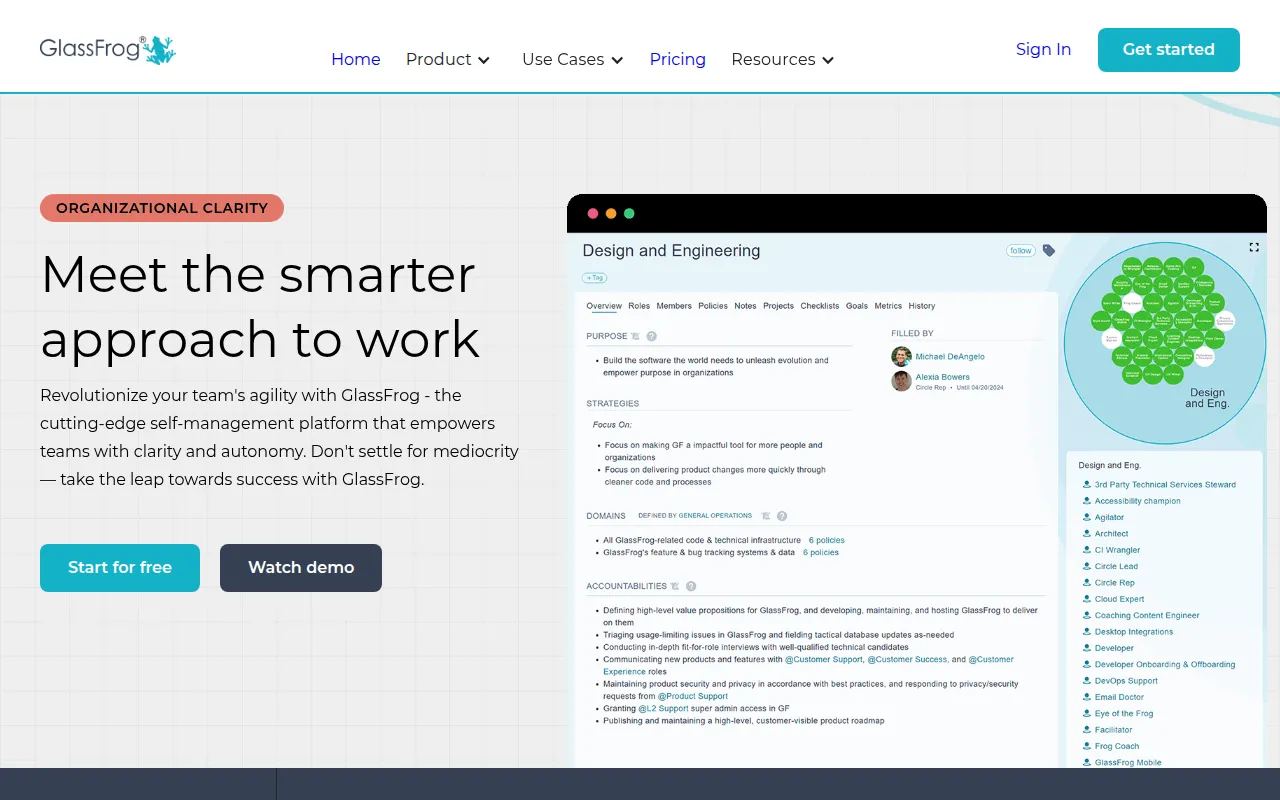 GlassFrog software interface screenshot
