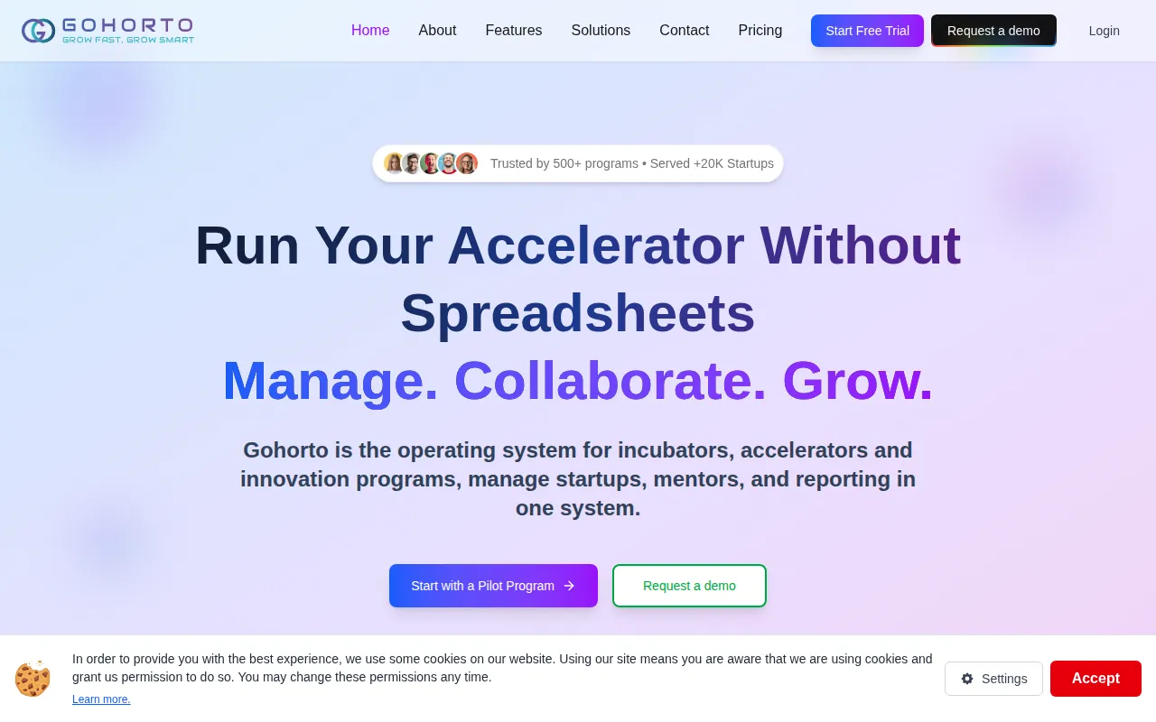 Gohorto software interface screenshot