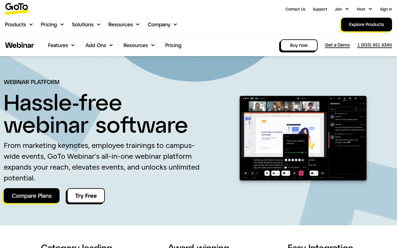 GoToWebinar software interface screenshot