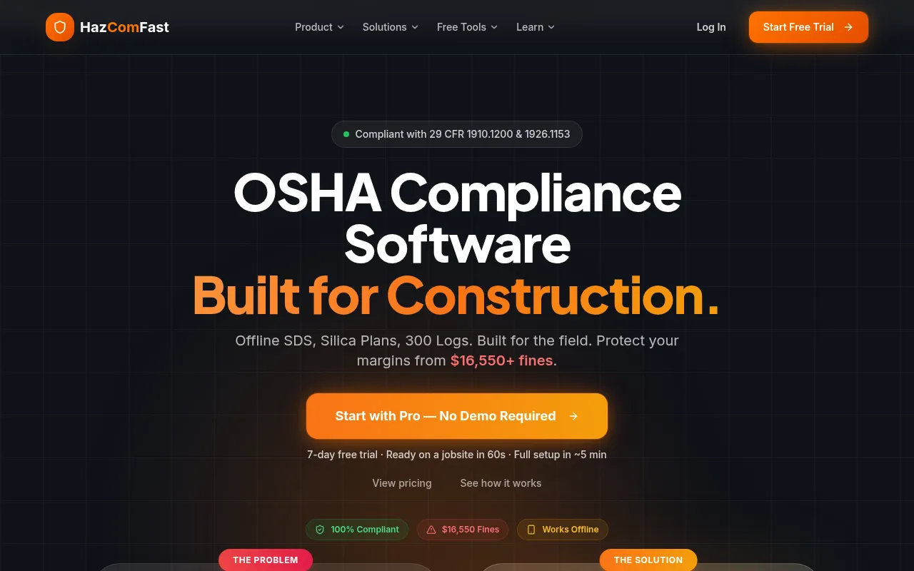 HazComFast software interface screenshot
