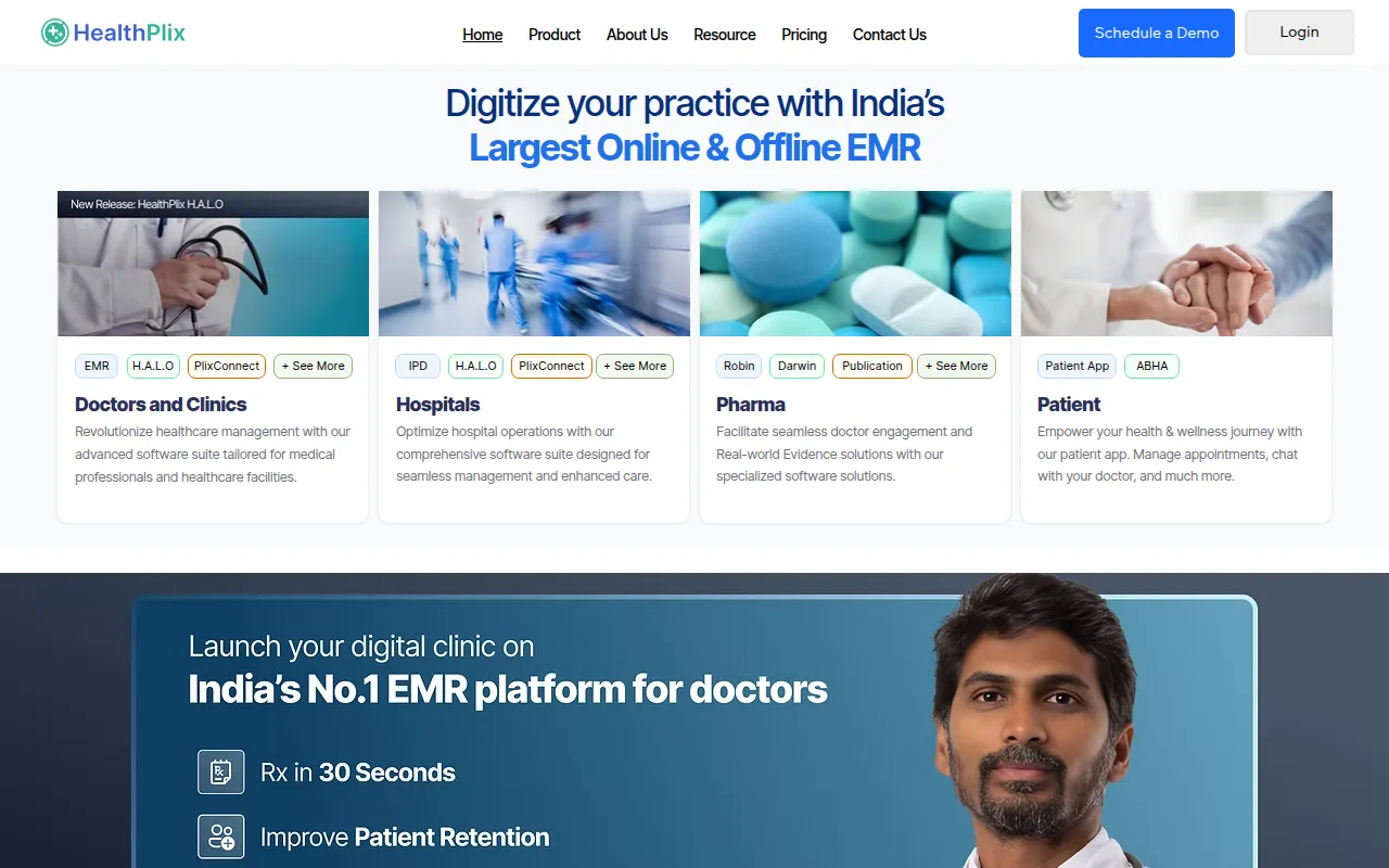 healthplix software interface screenshot