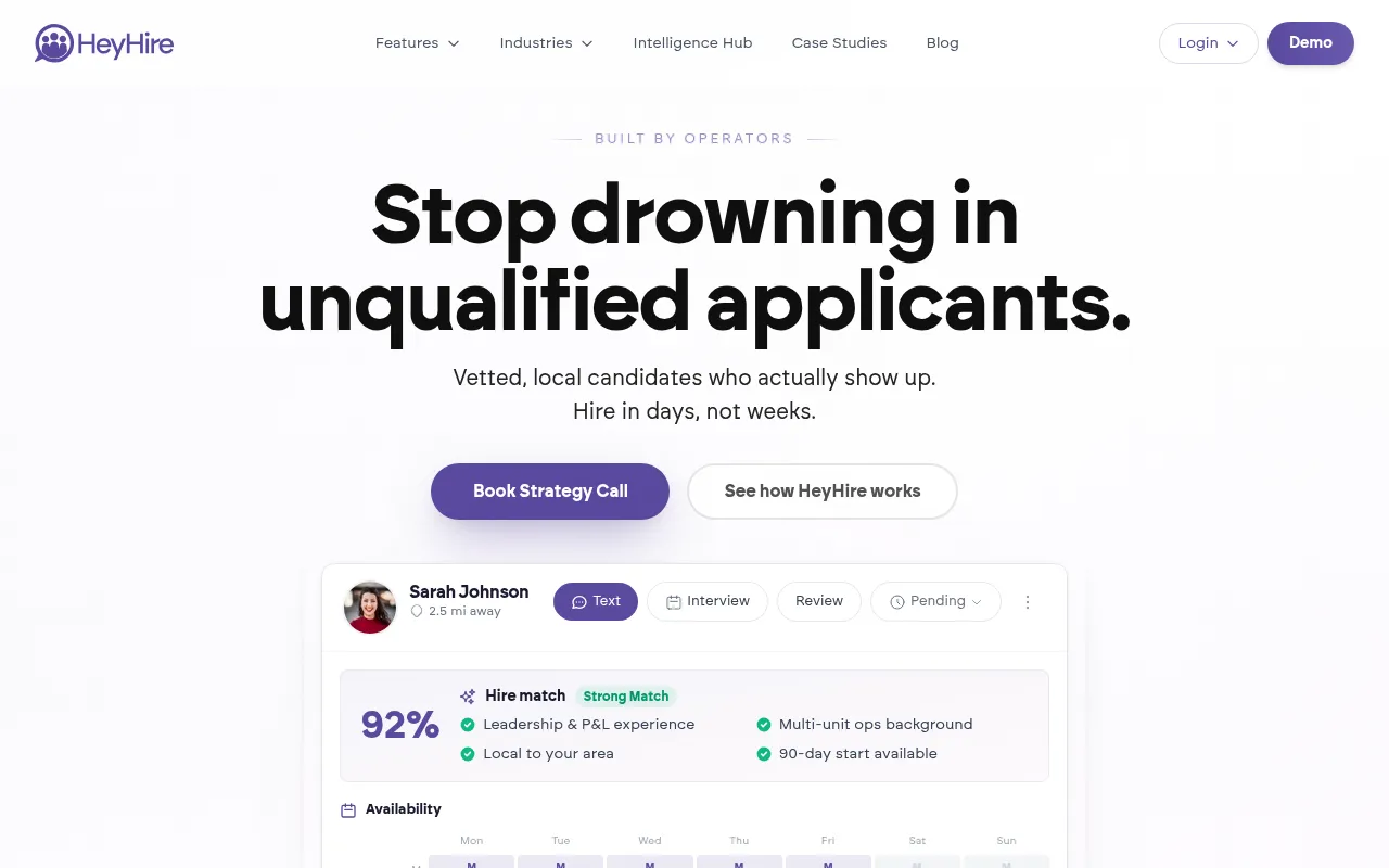 HeyHire software interface screenshot