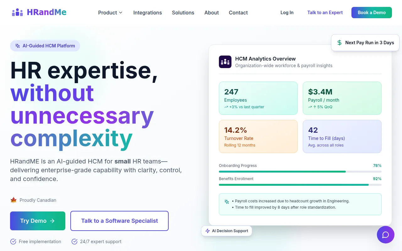 HRandMe software interface screenshot
