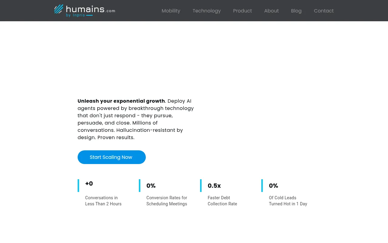 Humains software interface screenshot