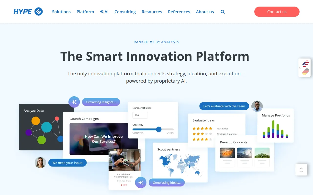 HYPE Innovation Management Software software interface screenshot