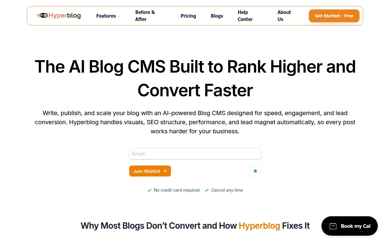 Hyperblog software interface screenshot