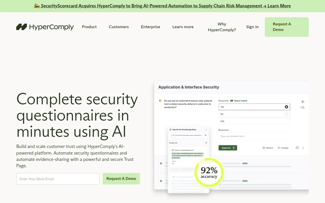 HyperComply tools software interface screenshot