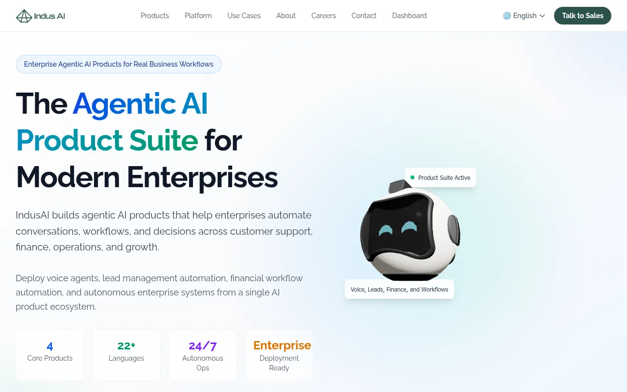 indus ai software interface screenshot