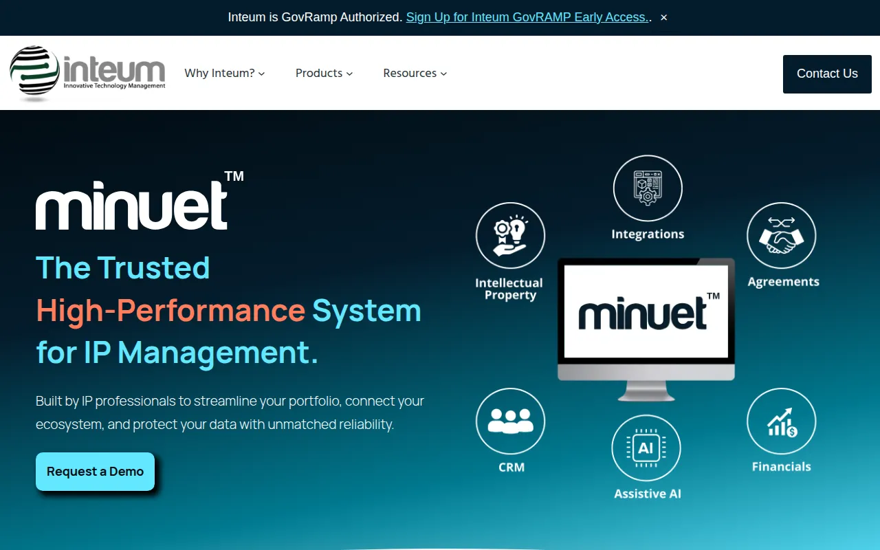 inteum software interface screenshot