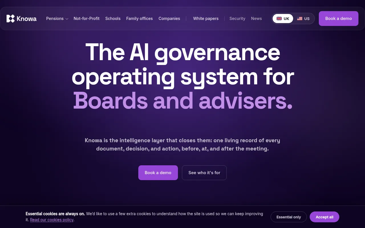 Knowa software interface screenshot