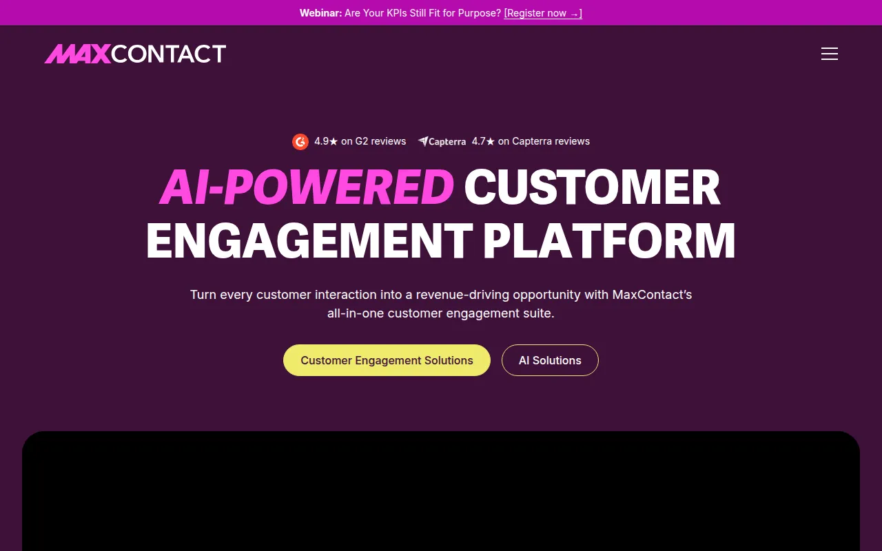 maxcontact software interface screenshot