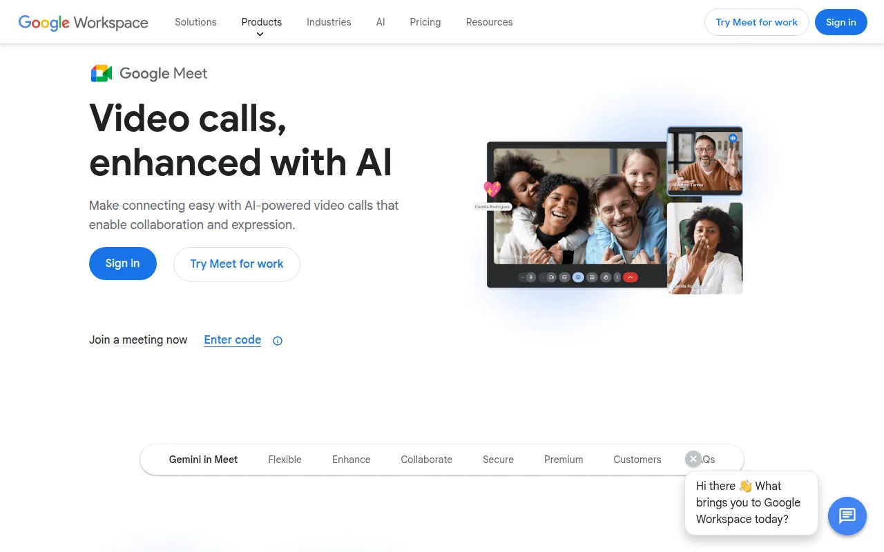 Google Meet software interface screenshot