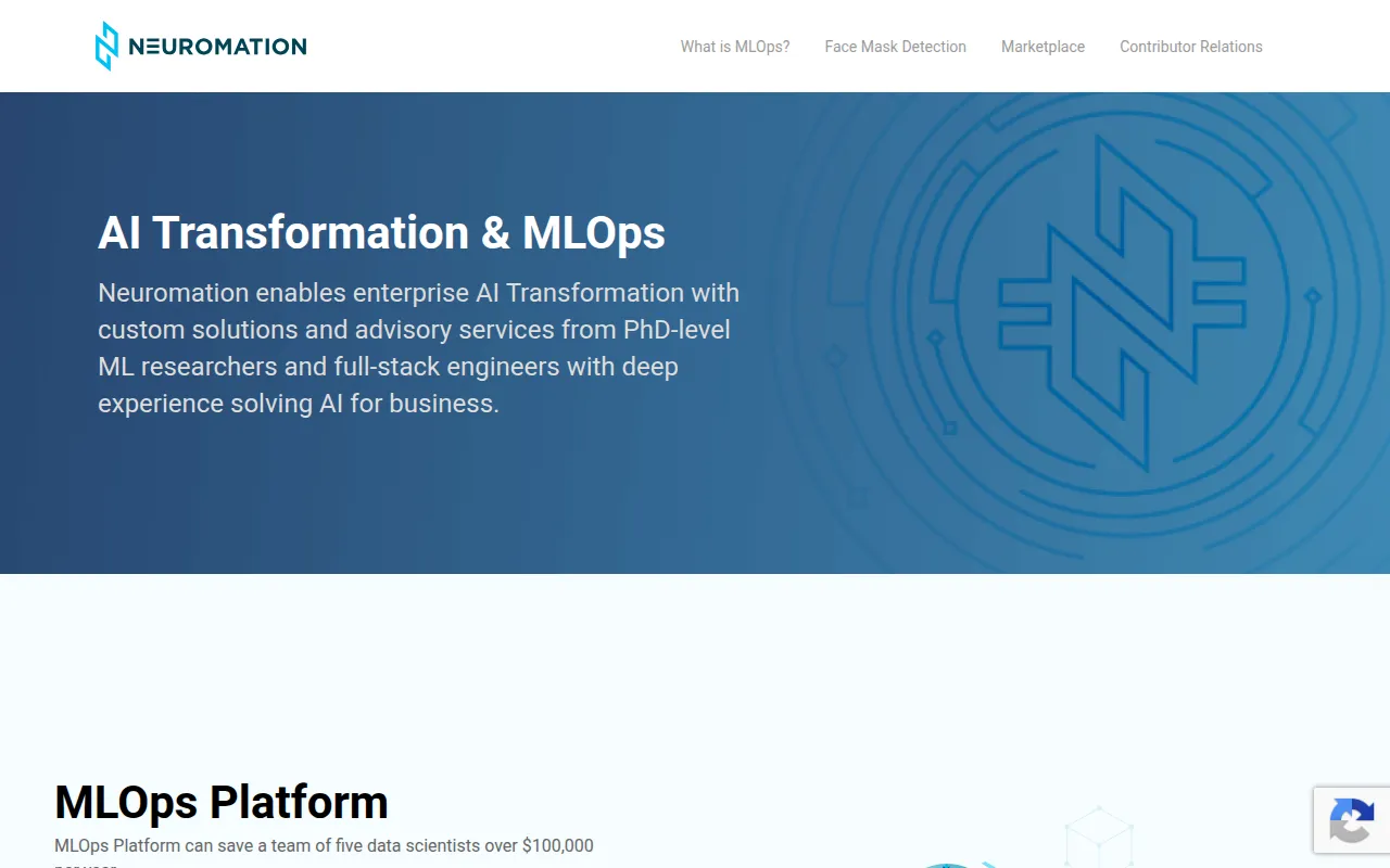 Neuromation software interface screenshot