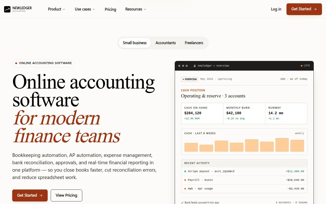 NewLedger software interface screenshot
