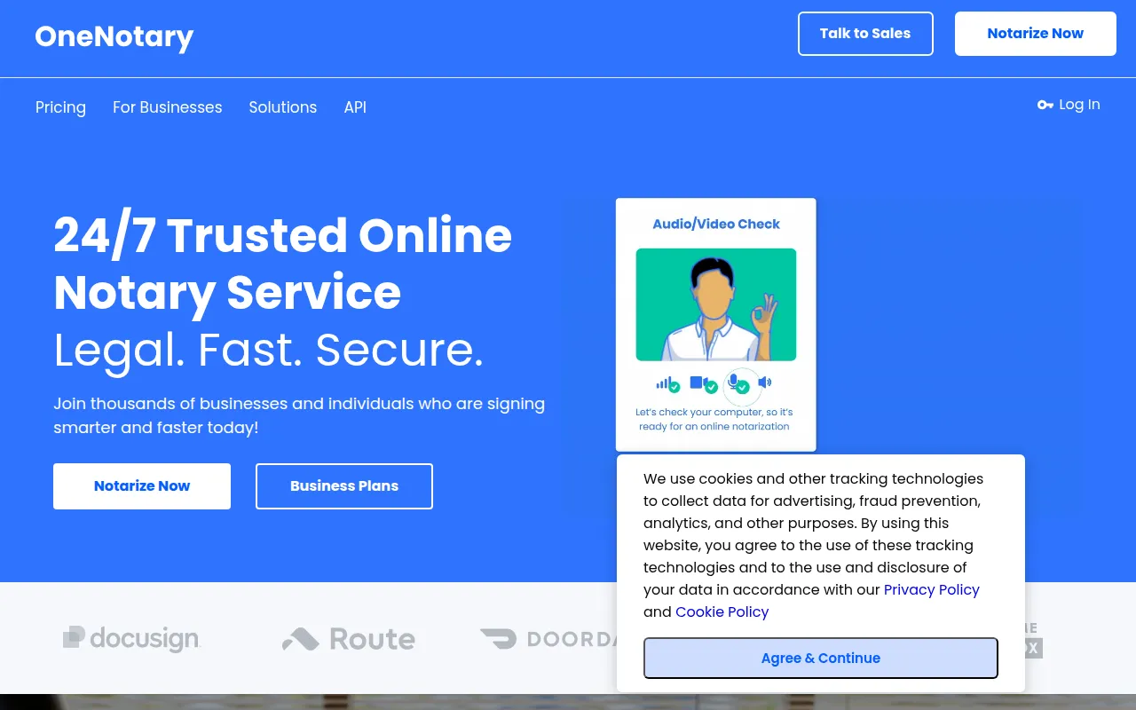 OneNotary software interface screenshot