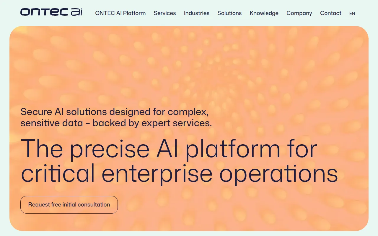 ontec ai software interface screenshot
