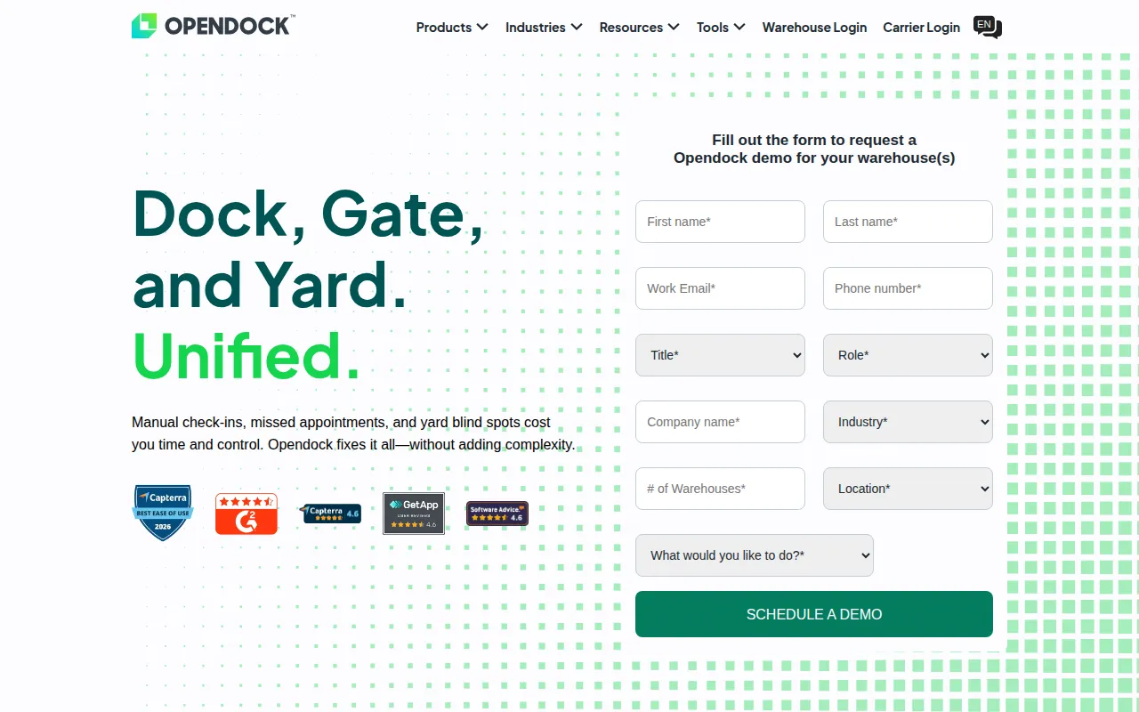 opendock software interface screenshot