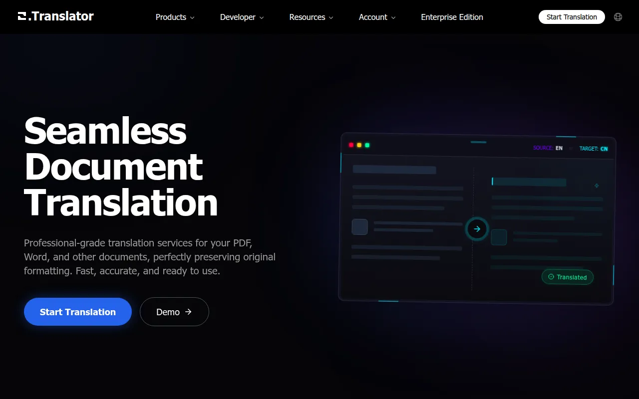 O.Translator software interface screenshot