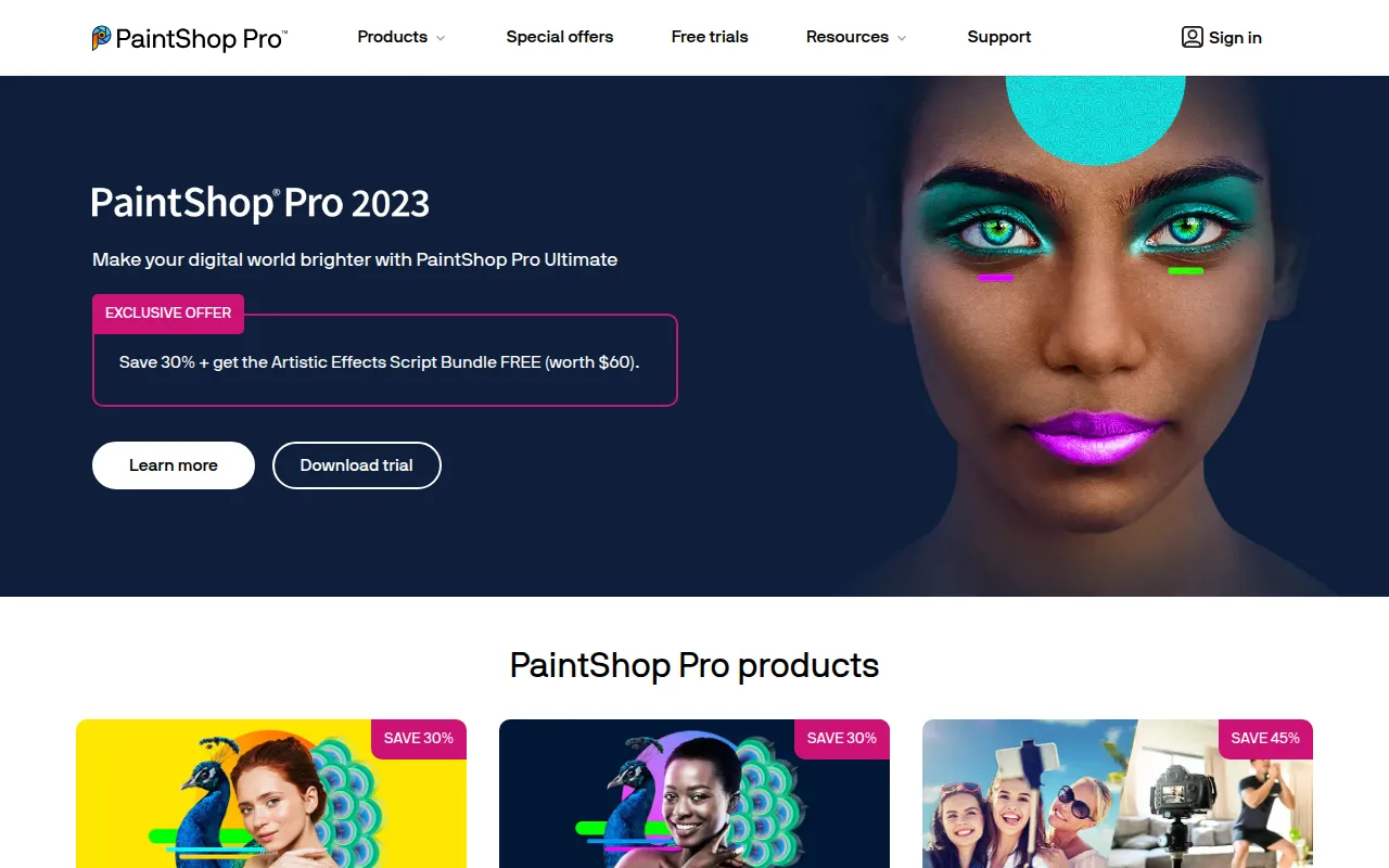 paintshop pro software interface screenshot