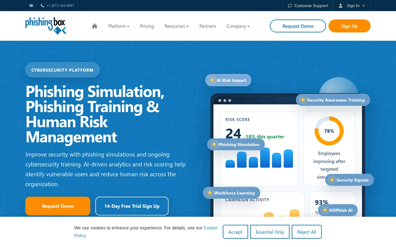 phishingbox software interface screenshot