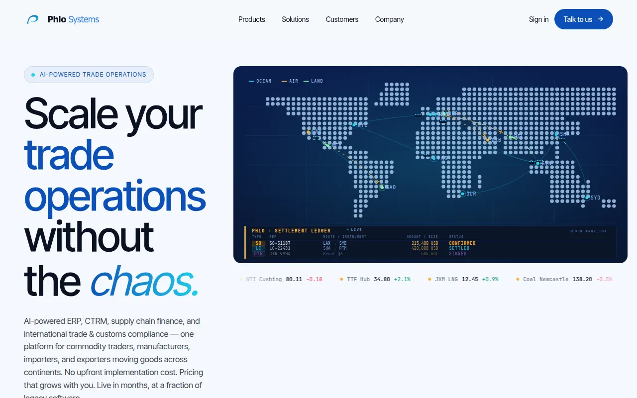 phlo software interface screenshot