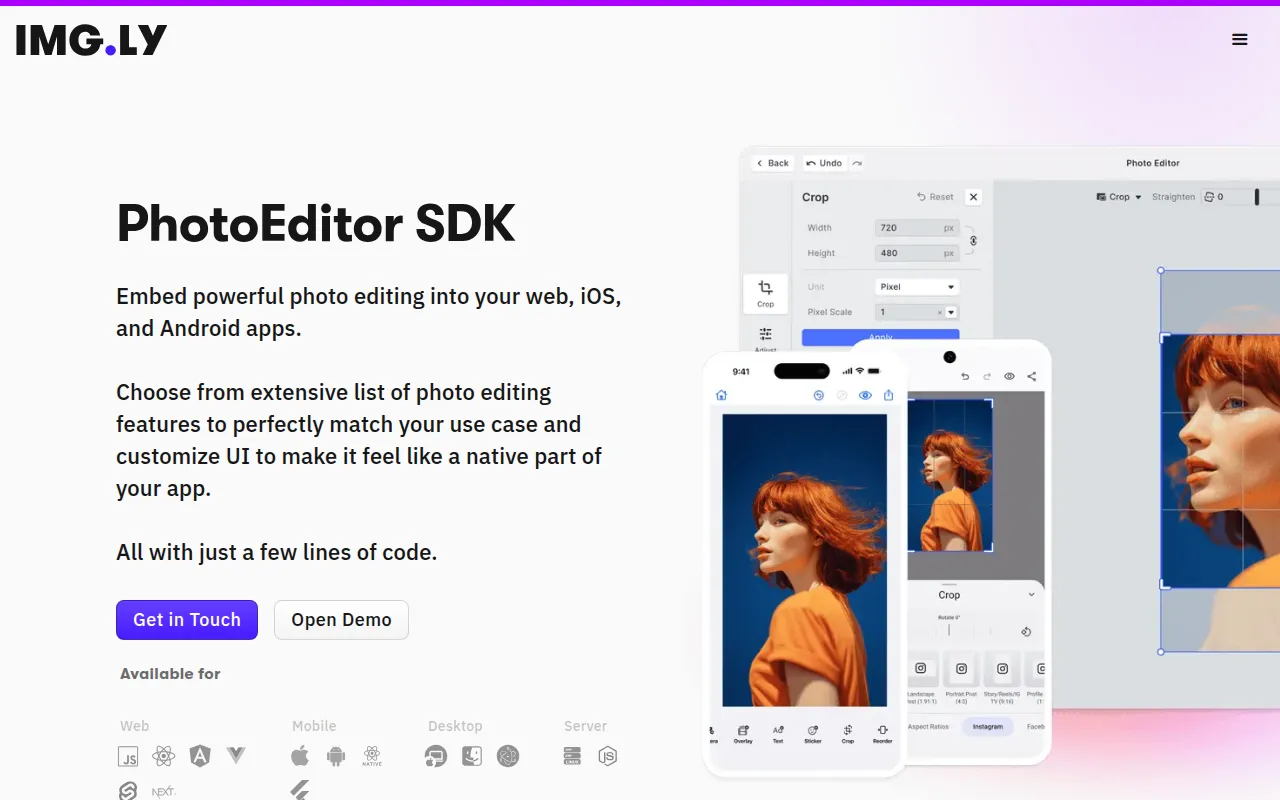 photoeditor sdk software interface screenshot