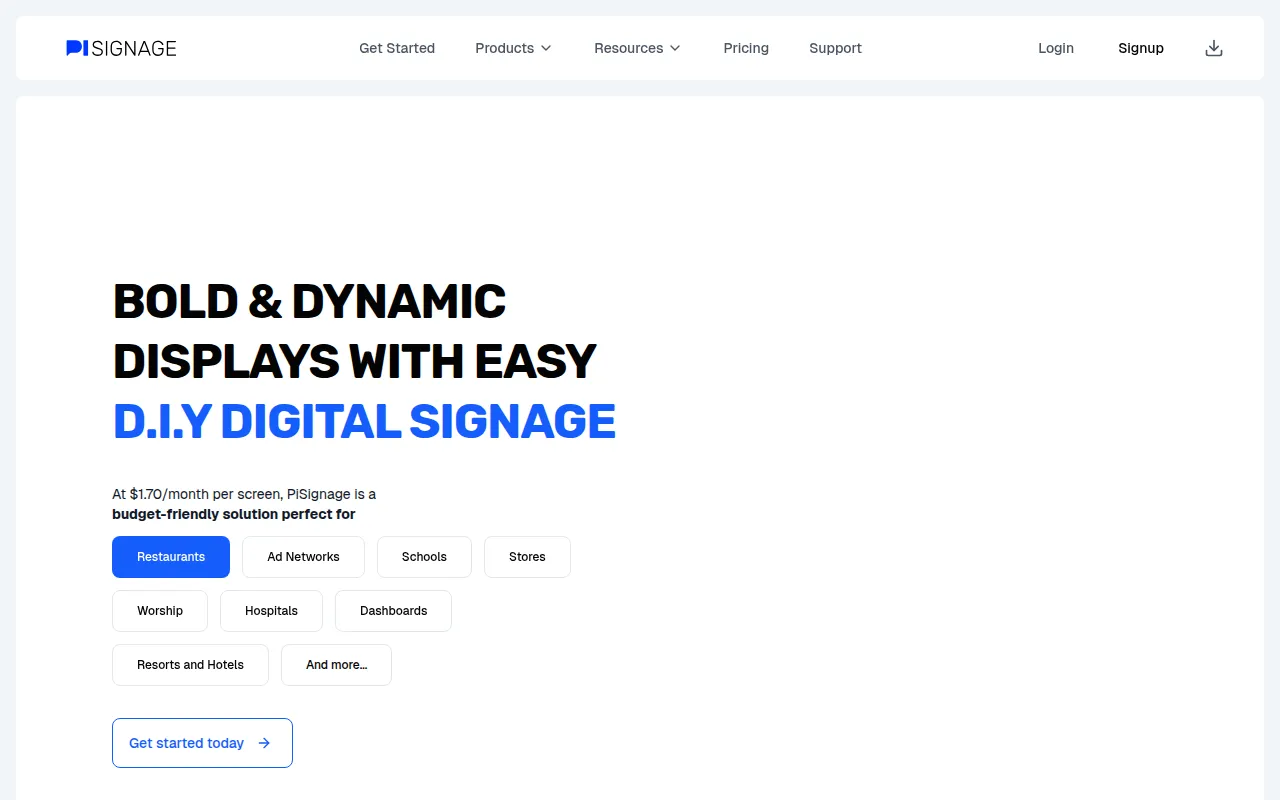 pisignage software interface screenshot