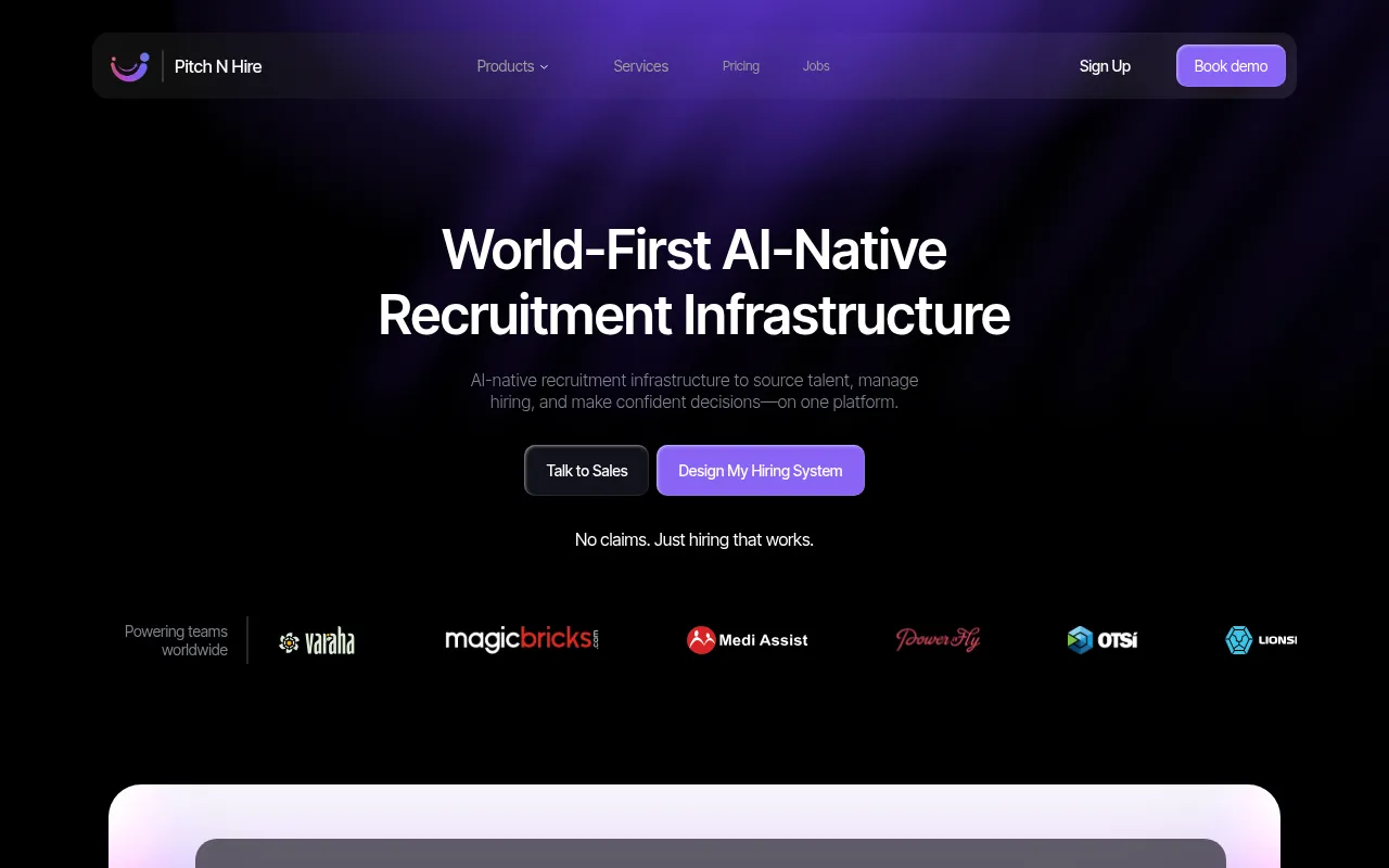 Pitch N Hire tools software interface screenshot