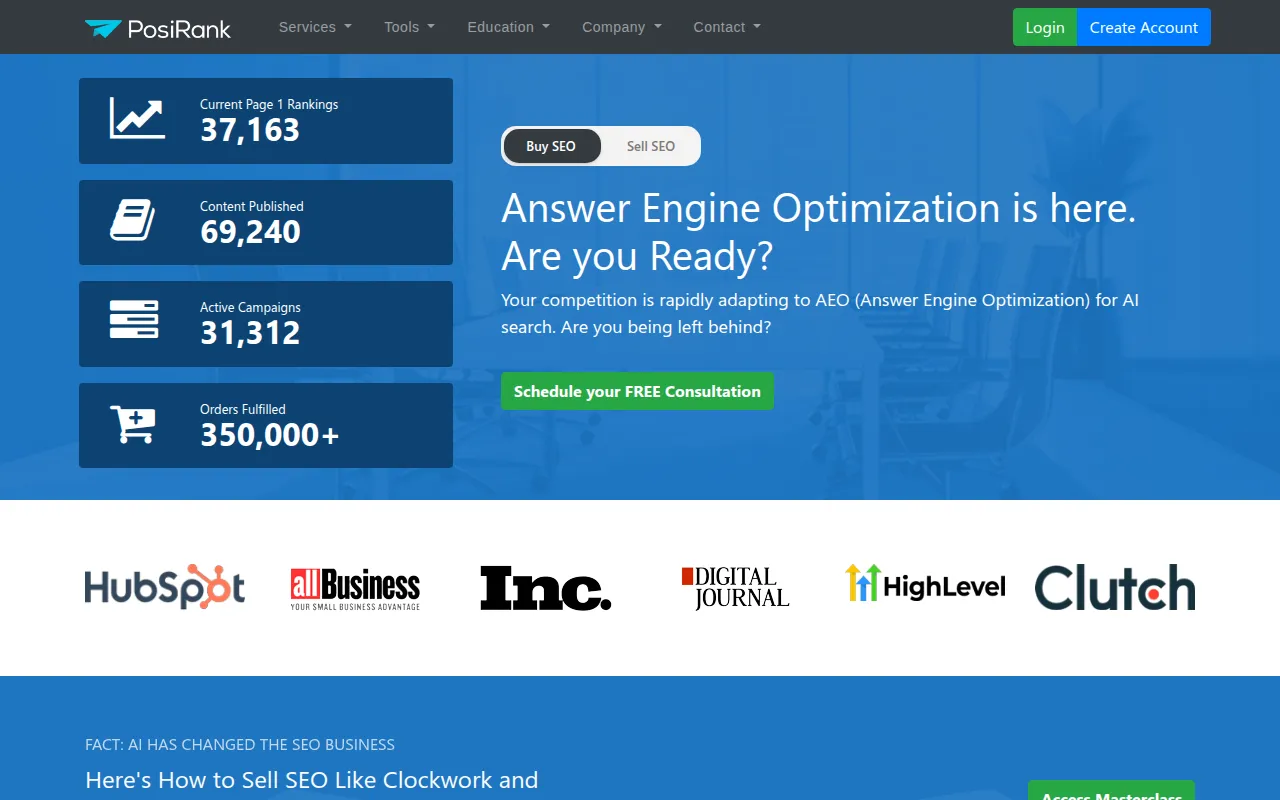 posirank software interface screenshot