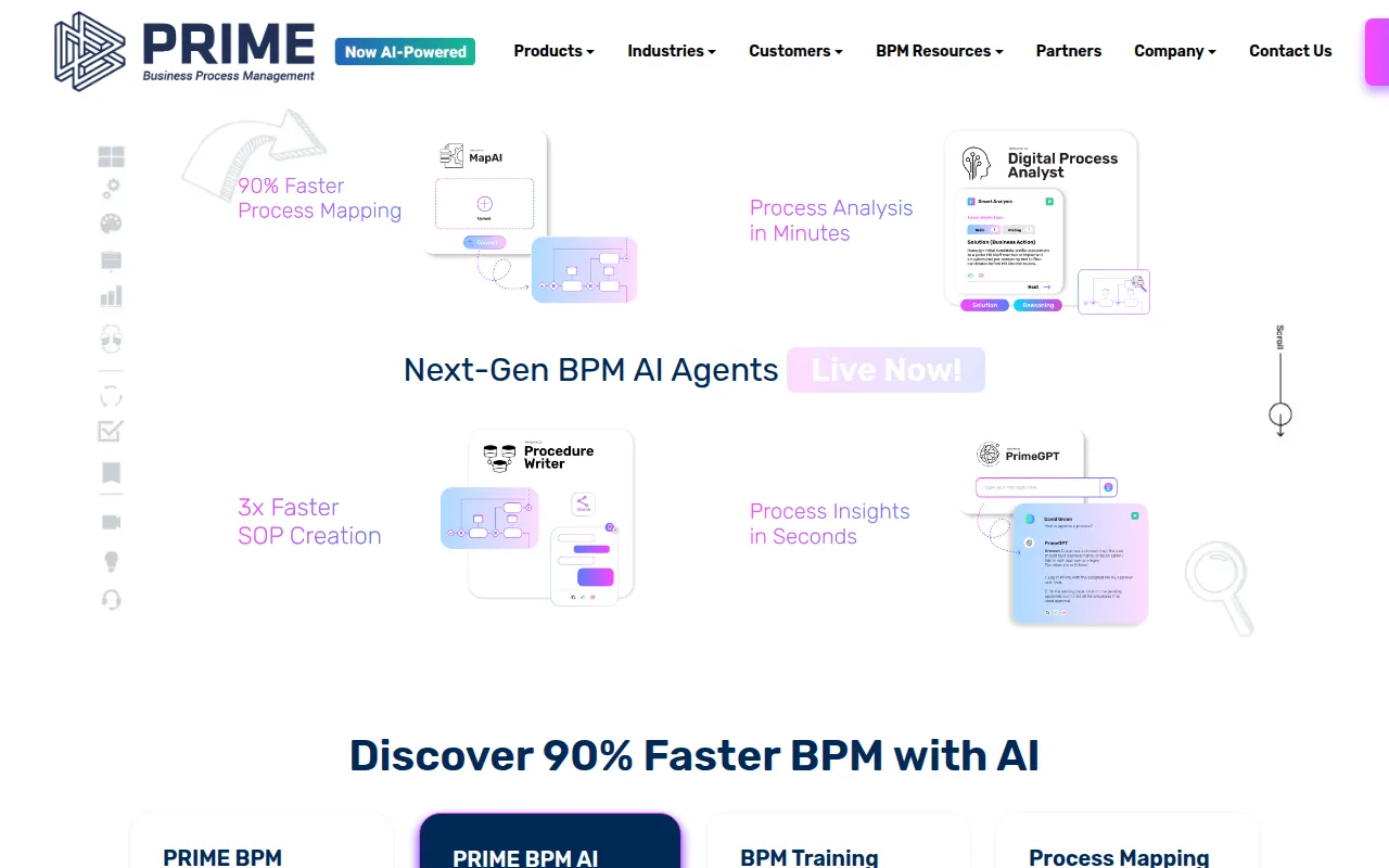 prime bpm software interface screenshot