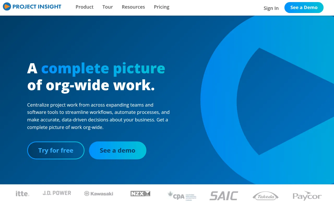 project insight software interface screenshot