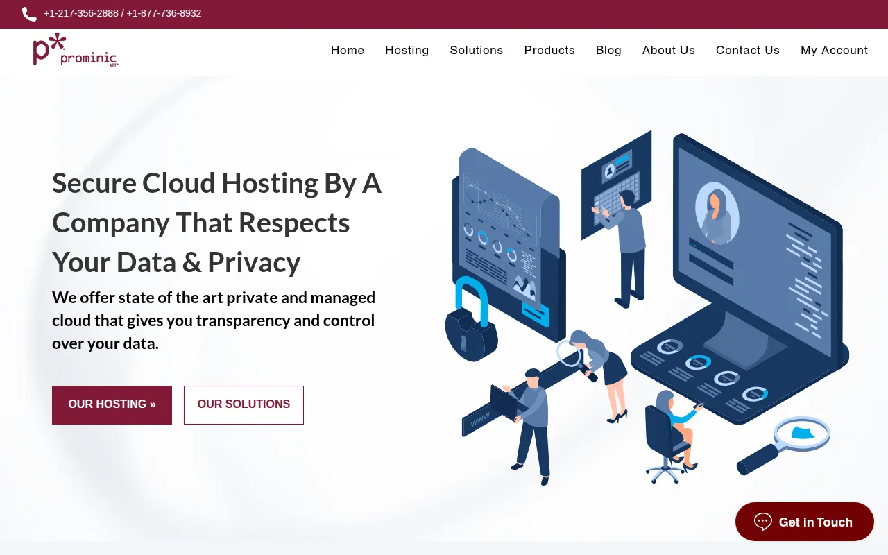 prominic net s wordpress hosting software interface screenshot
