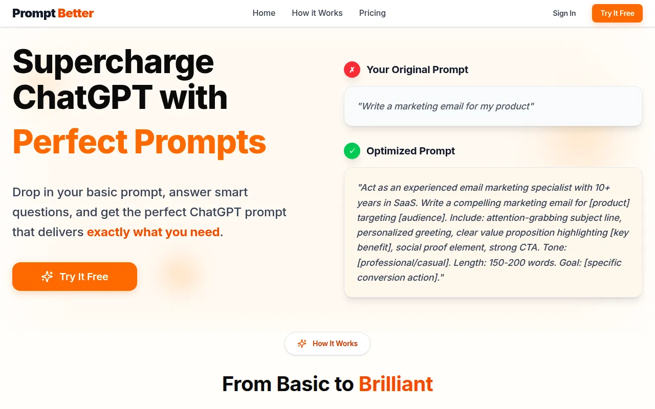 PromptBetter software interface screenshot