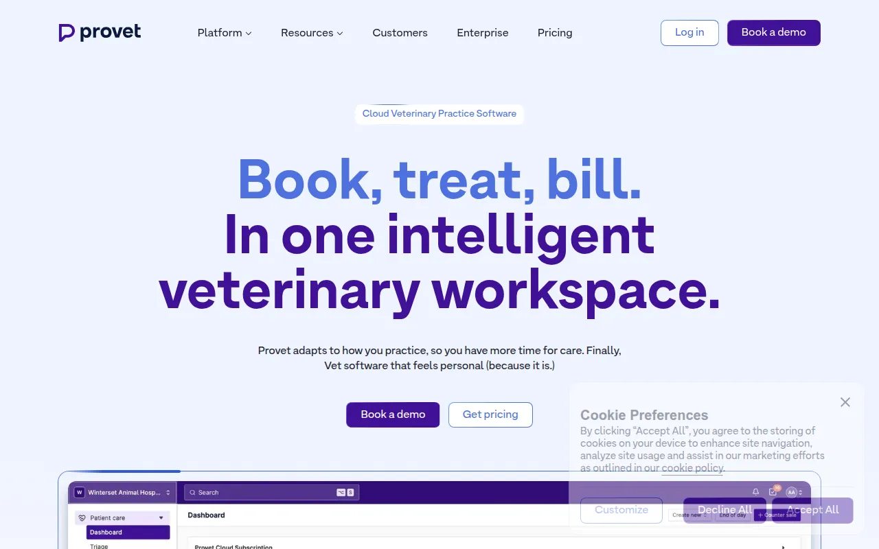 provet cloud software interface screenshot
