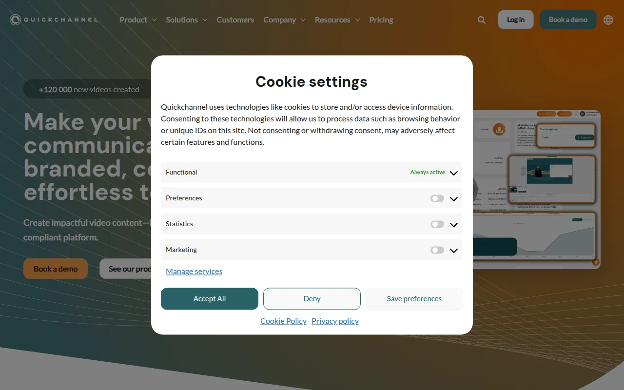 quickchannel software interface screenshot