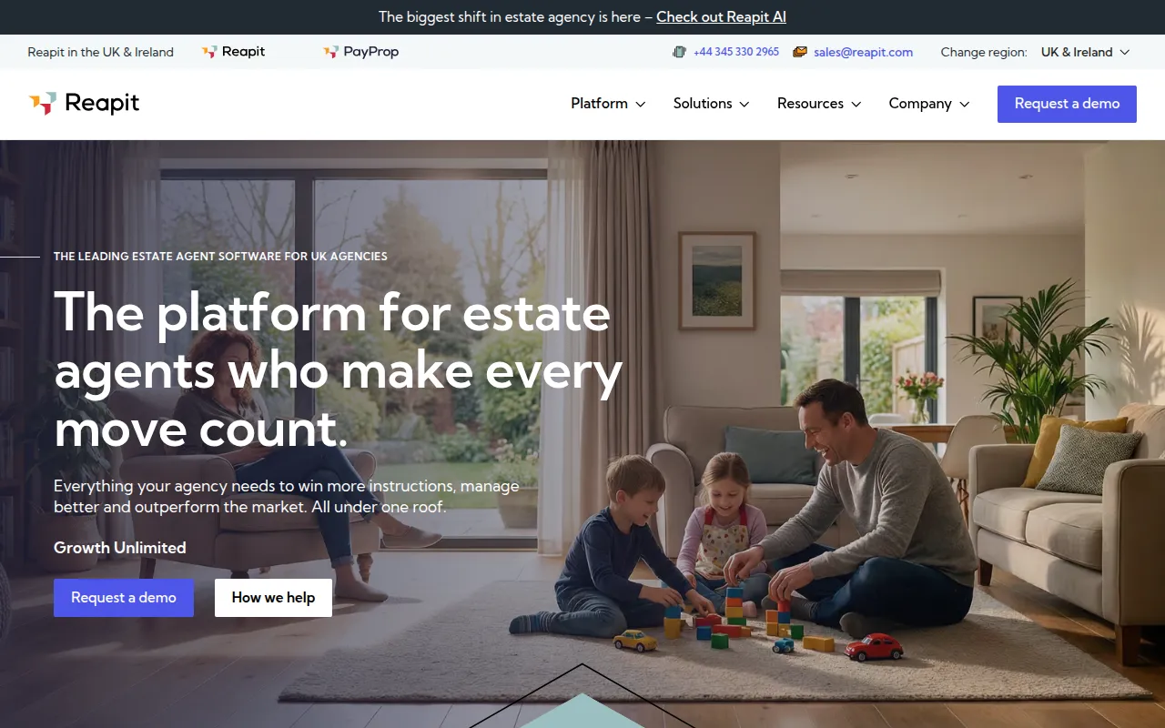 reapit property sales software interface screenshot