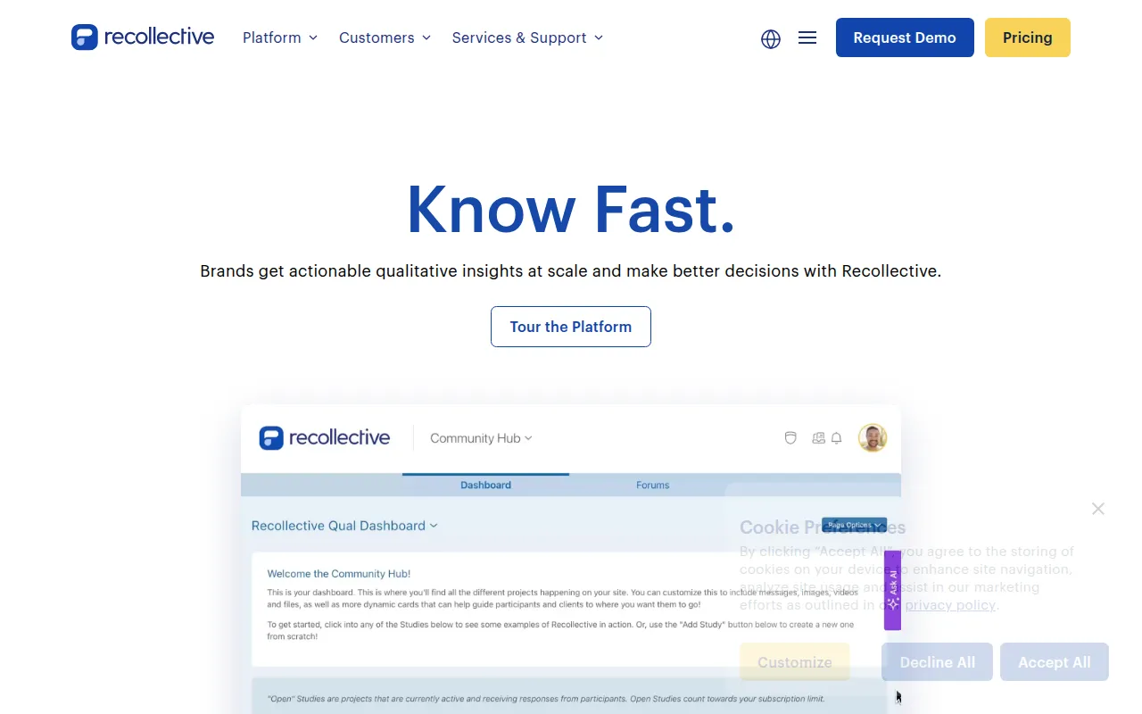 recollective software interface screenshot