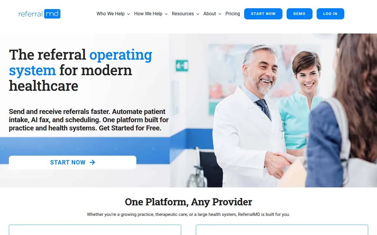 referralmd software interface screenshot