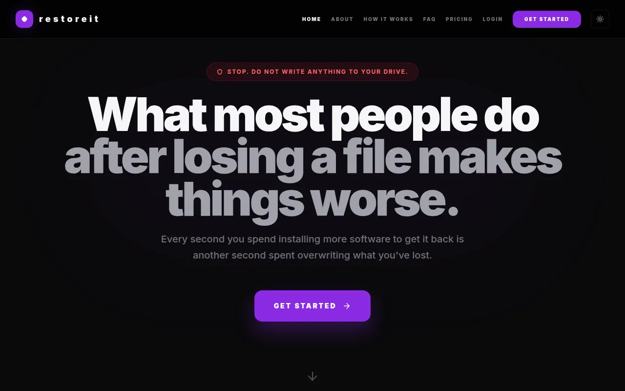 restoreit software interface screenshot